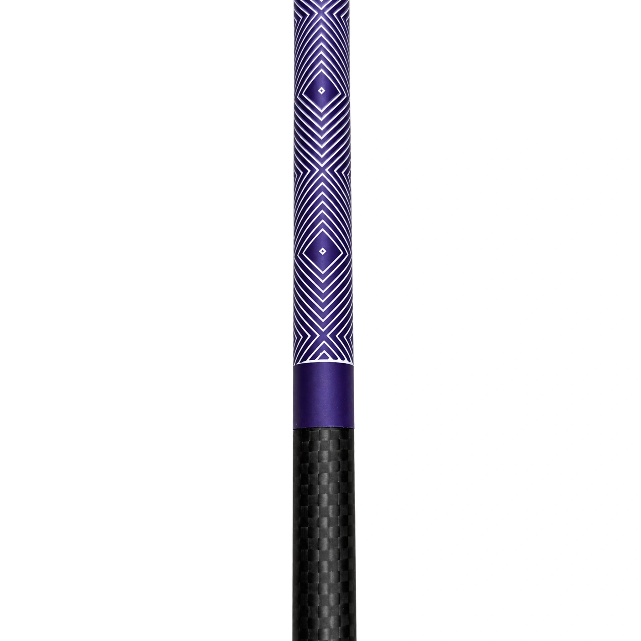 Purple patterned shaft section on the Cirrus Carbon trekking pole.