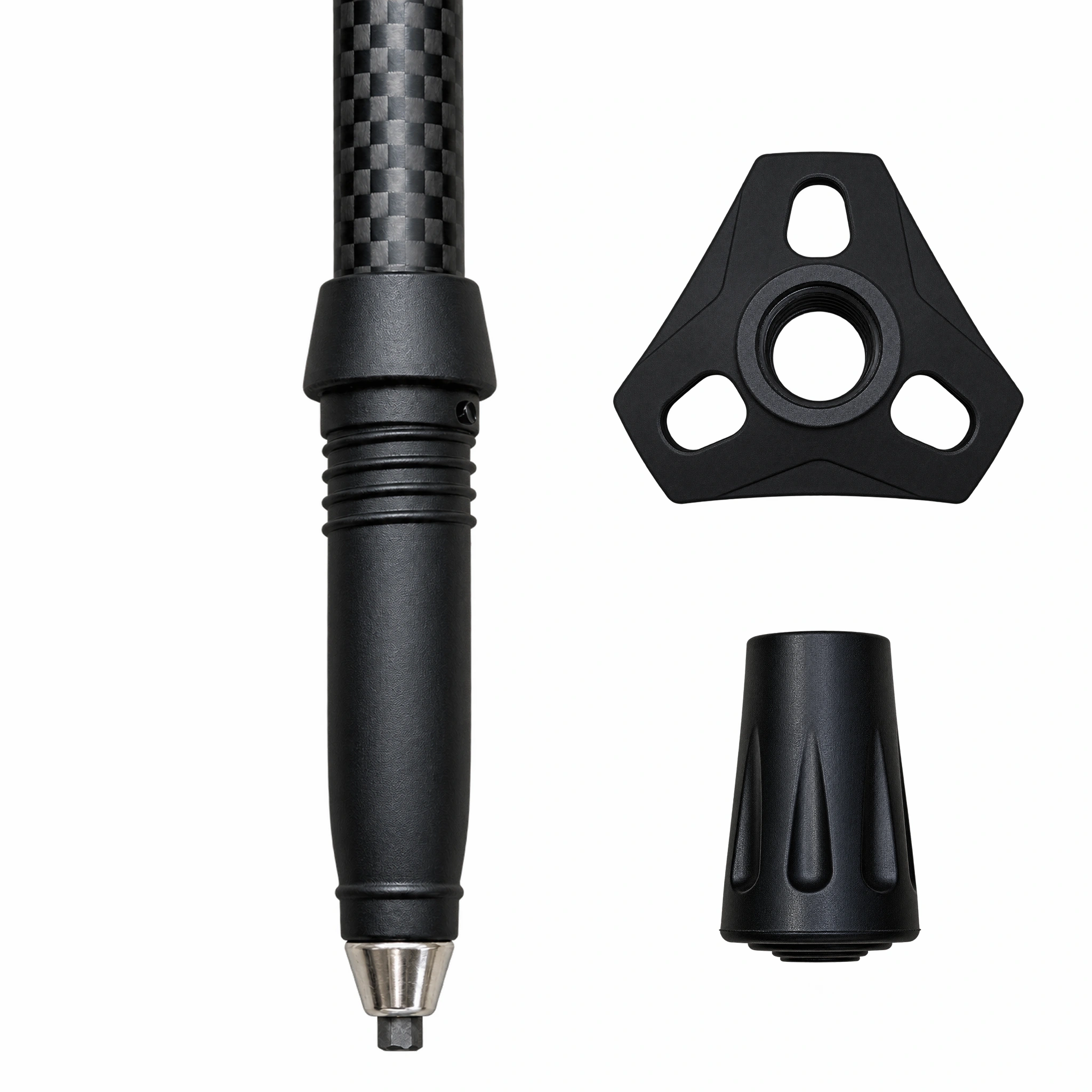Trekking pole tip, mud basket and tip protector.